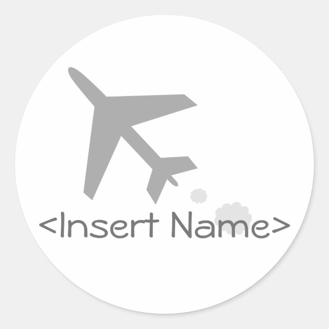 Flugzeug Runder Aufkleber (Vorderseite)