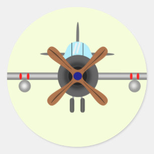 Flugzeug Runder Aufkleber