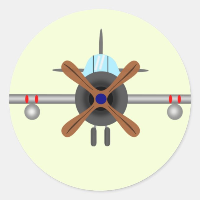 Flugzeug Runder Aufkleber (Vorderseite)