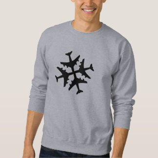 Flugzeug-Schneeflocke Sweatshirt