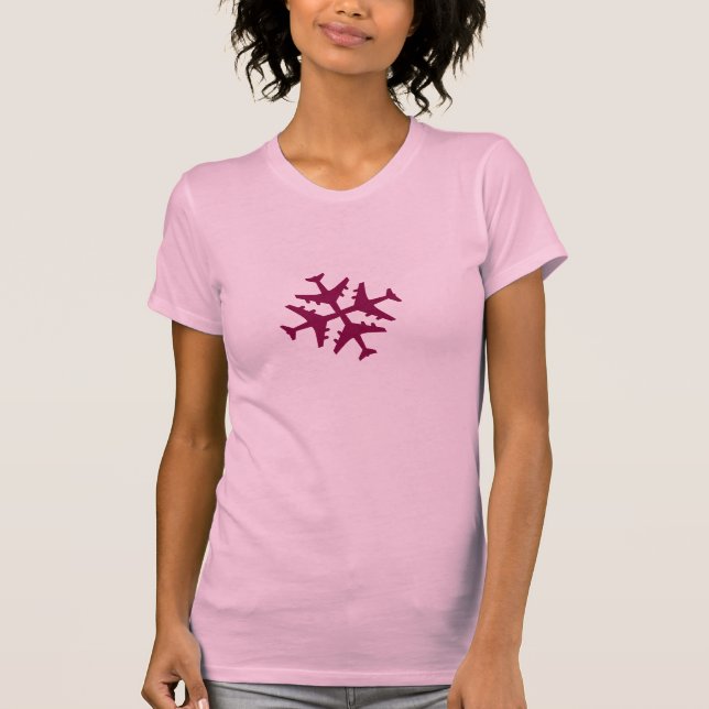 Flugzeug-Schneeflocke T-Shirt (Vorderseite)