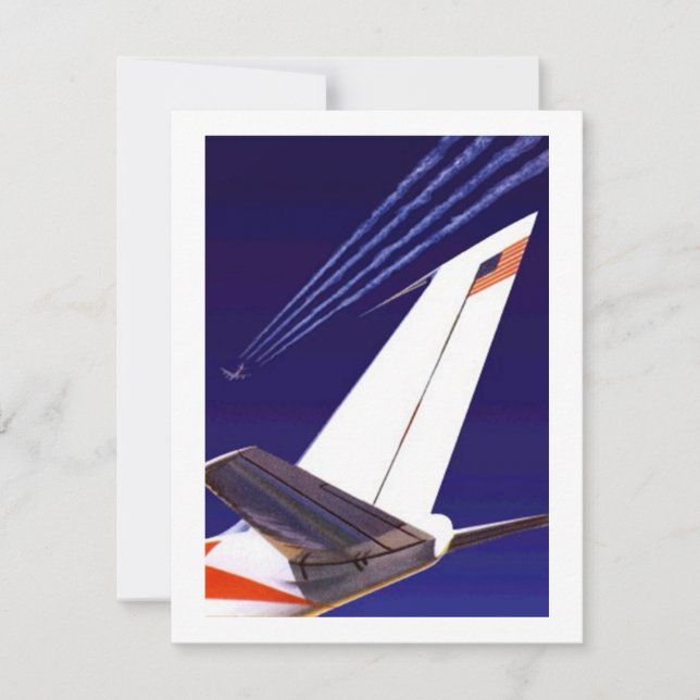 FLUGZEUG SCHWANZ & ZUCKER PARTY EINLADUNG EZ2CUSTO (Vorderseite)