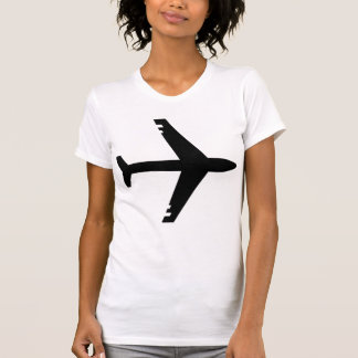 Flugzeug-Schwarzes T-Shirt