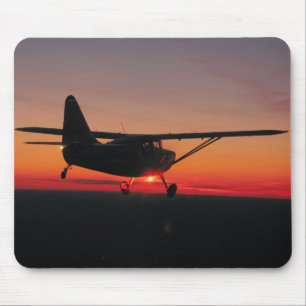 Flugzeug-Sonnenuntergang-Mausunterlage Mousepad