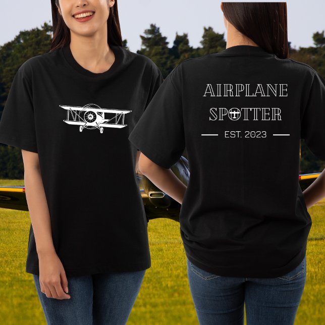 Flugzeug Spotter Est. 20xx Custom Aviation T - Shi T-Shirt (Von Creator hochgeladen)