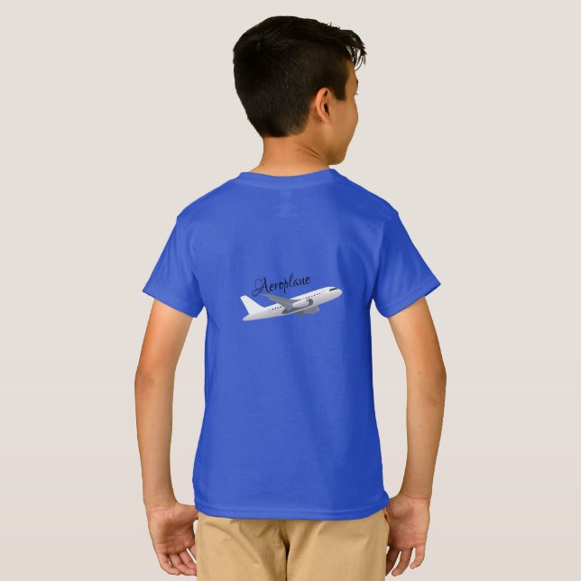 Flugzeug T Shirt für Kinder (Schwarz voll)