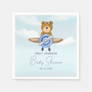 Flugzeug-Teddy-Bär Serviette