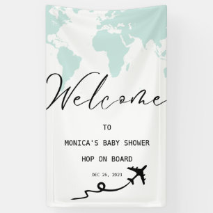 Flugzeug Ticket Baby Shower Boy Begrüßungszeichen Banner
