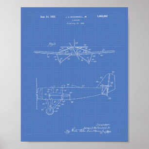 Flugzeug Typ 2 1932 Patent Kunst Blaupause Poster