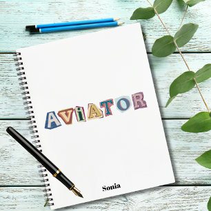 Flugzeug-Typografie, Spaß, cool, Luftfahrt, Maßges Notizbuch
