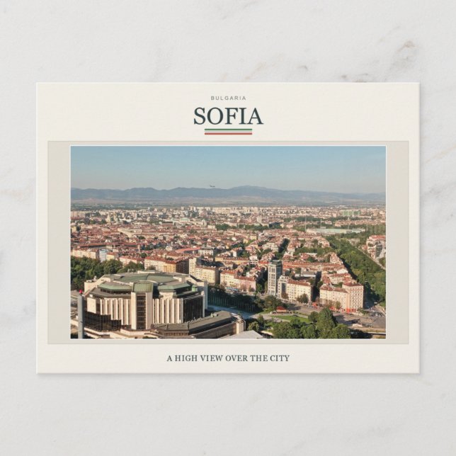 Flugzeug über Sofia und Vitosha Postkarte (Vorderseite)