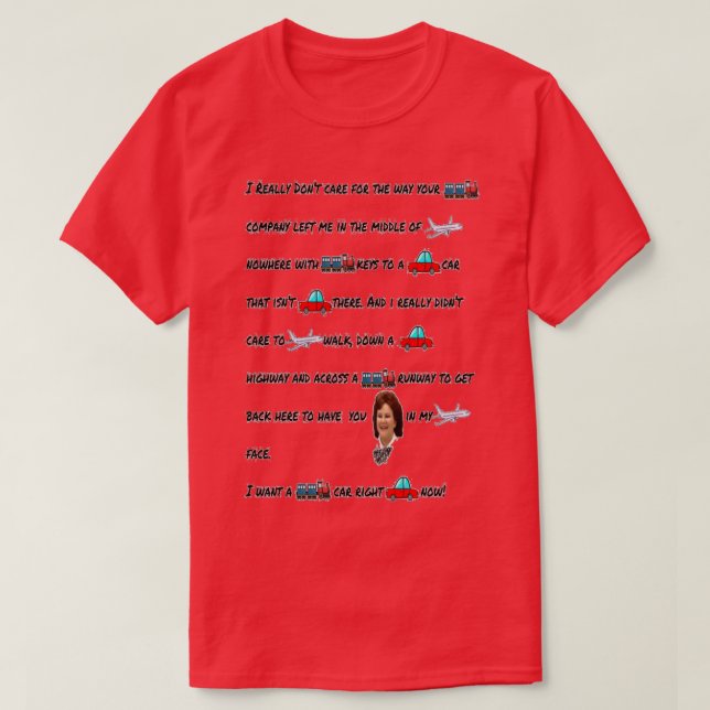 Flugzeug und Autos  T-Shirt (Design vorne)