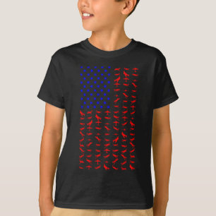 Flugzeug US-Flagge Amerikanischer Unabhängigkeitst T-Shirt