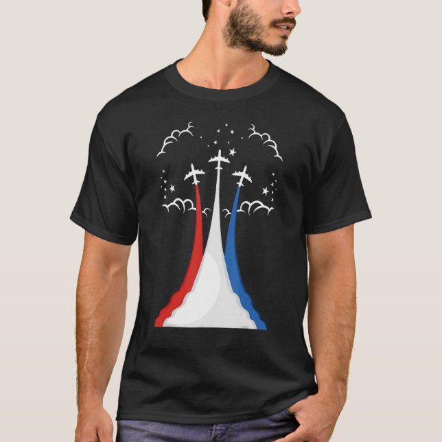 Flugzeug USA 4. Juli Mechanische Luftfahrzeuge Ame T-Shirt (Vorderseite)