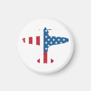 Flugzeug USA-Flagge Veteran Pilot Geschenk Magnet