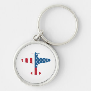 Flugzeug USA-Flagge Veteran Pilot Geschenk Schlüsselanhänger