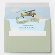 Flugzeug Vintage-Baby-Shower-Einladung