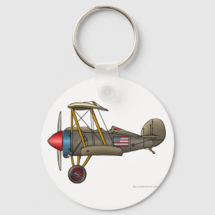 Flugzeug Vintage-Doppeldecker-Schlüsselanhänger Schlüsselanhänger