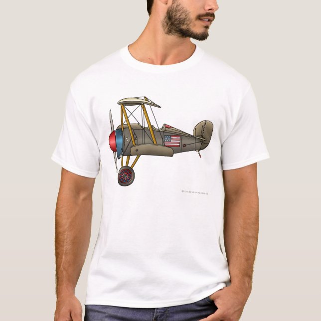 Flugzeug-Vintager Doppeldecker T-Shirt (Vorderseite)