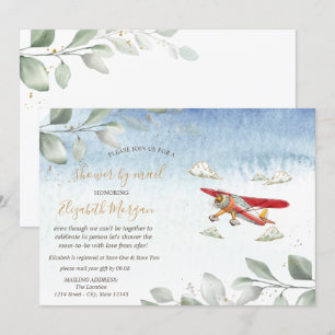 Flugzeug virtuelle Babyparty per Post Einladung