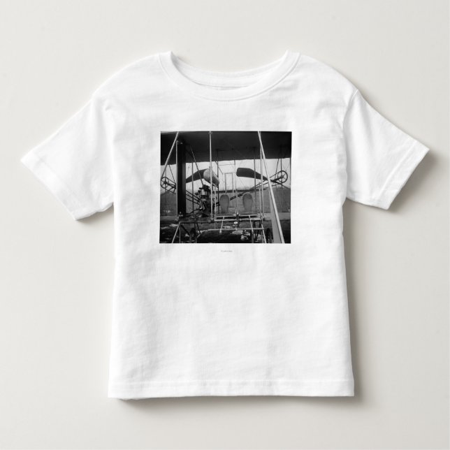 Flugzeug von Wright Brothers mit Pilot und Kleinkind T-shirt (Vorderseite)