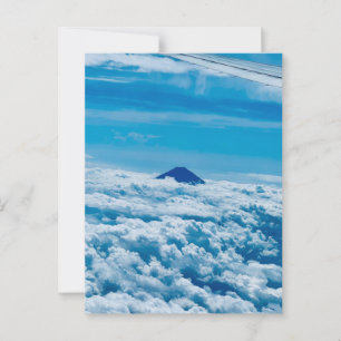Flugzeug vor Fuji Japan Reise Skyline Postkarte