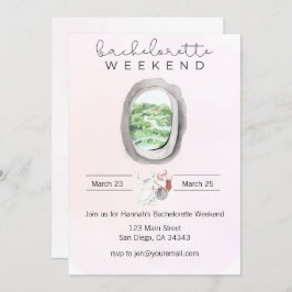Flugzeug "Watercolor Bachelorette" Einladung