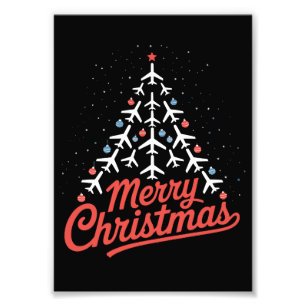 Flugzeug-Weihnachtsbaum-Pilot Fotodruck
