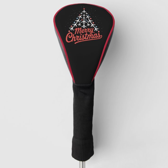 Flugzeug-Weihnachtsbaum-Pilot Golf Headcover (Vorderseite)