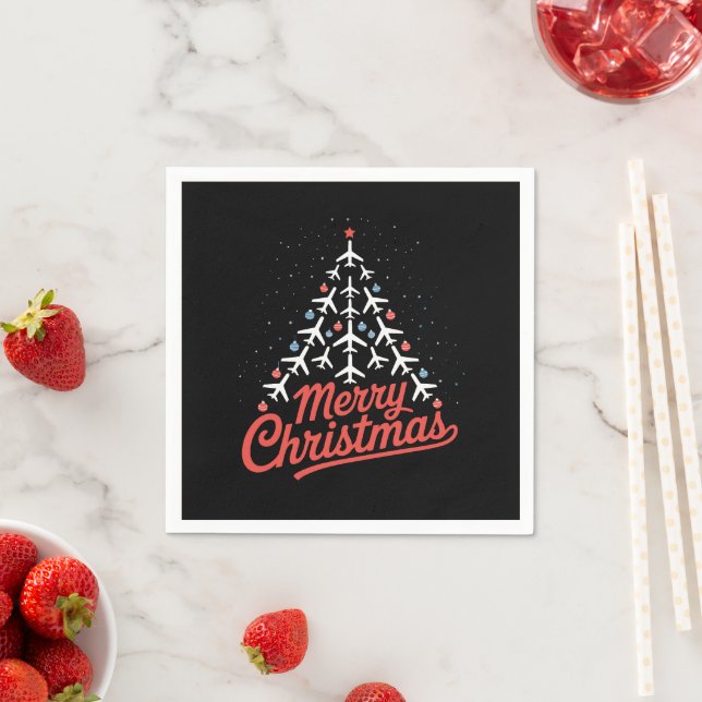 Flugzeug-Weihnachtsbaum-Pilot Serviette (Beispiel)