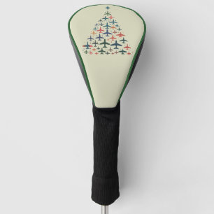 Flugzeug Weihnachtsbaum Retro Pilot Fliegen Flug  Golf Headcover