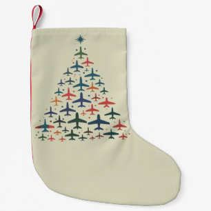 Flugzeug Weihnachtsbaum Retro Pilot Fliegen Flug Kleiner Weihnachtsstrumpf