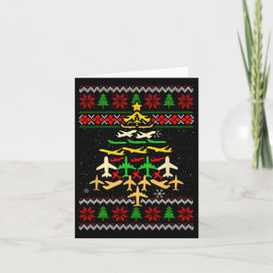 Flugzeug Weihnachtsbaum Ugly Xmas Sweater Decorati Karte