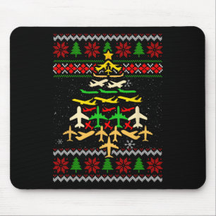 Flugzeug Weihnachtsbaum Ugly Xmas Sweater Decorati Mousepad