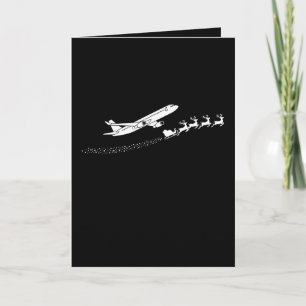 Flugzeug Weihnachtsmann Schlitten Rentier Weihnach Karte