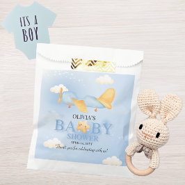 Flugzeug, Wolken & Sterne, Blau, Baby Boy, Niedlic Geschenktütchen