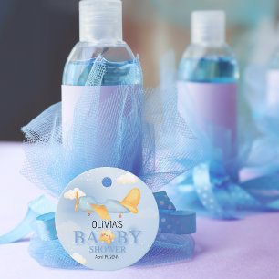 Flugzeug, Wolken & Sterne, Blau, Baby Junge, Süß Geschenkanhänger