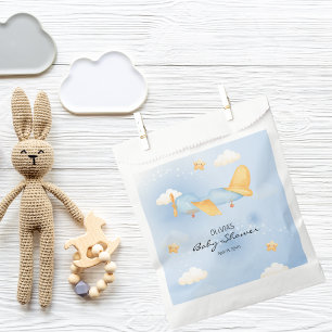 Flugzeug, Wolken & Sterne, Blau, Baby Junge, Süß Geschenktütchen
