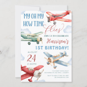 Flugzeug-Zeit fliegt Flugzeug Geburtstag Einladung