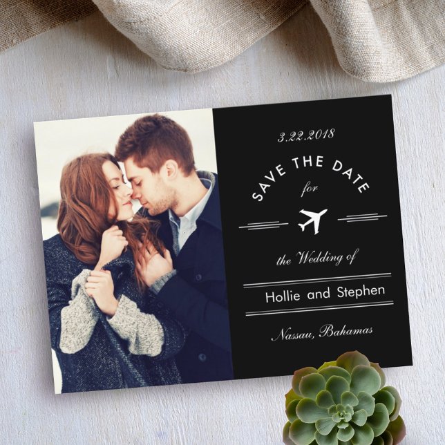 Flugzeug Zielort Datum Postkarte (Von Creator hochgeladen)