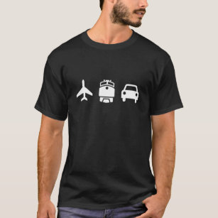 Flugzeug-/Zug-/Automobil-Piktogramm-T - Shirt