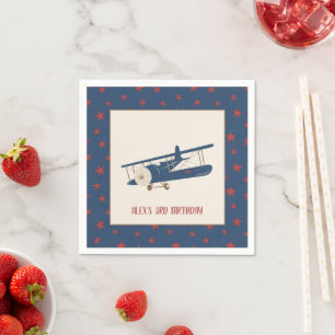Flugzeug zum Geburtstag Napkin - Junge - Custom Serviette