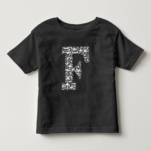 Flugzeugbuchstabe F Kleinkind T-shirt (Vorderseite)