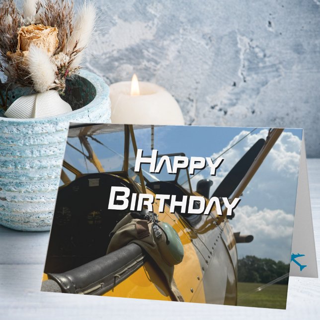 Flugzeugcockpit, Cooler Luftfahrt-Pilot Geburtstag Karte (Von Creator hochgeladen)