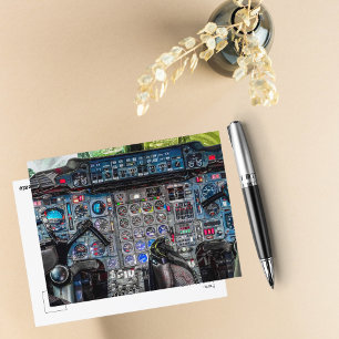 Flugzeugcockpit-Foto, Coole lustige Luftfahrt-Gebu Postkarte