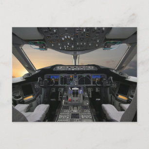 Flugzeugcockpit Postkarte