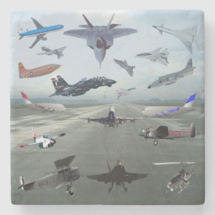 FLUGZEUGE AUF EINEM BLAUEN HIMMEL CAROLINAS STEINUNTERSETZER