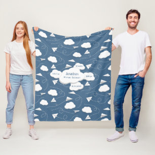 Flugzeuge aus Papier mit schiefer Wolke Fleecedecke