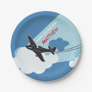 Flugzeuge Blue Sky Wolken Geburtstagspapier-Teller Pappteller