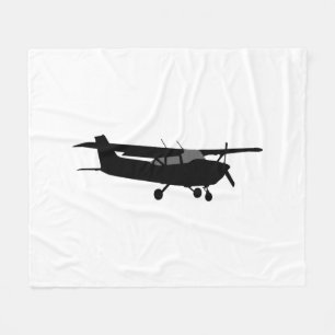 Flugzeuge Cessna Schwarze Silhouette Fliegendekor Fleecedecke
